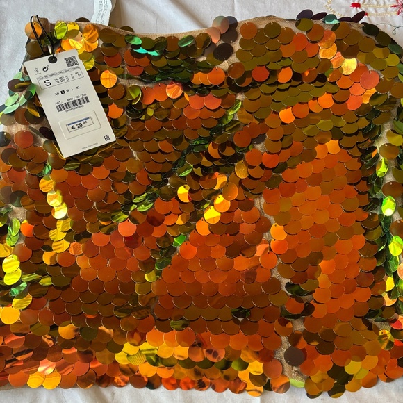 NWT Zara Fun Large Sequin Disc Mini Size Small - Purchased in London UK - Picture 2 of 8